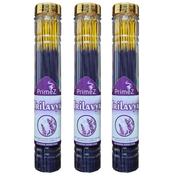 PrimeZ Trilavya Lavender Agarbatti (Bottle Pack of 3x100g) Triangle Shape
