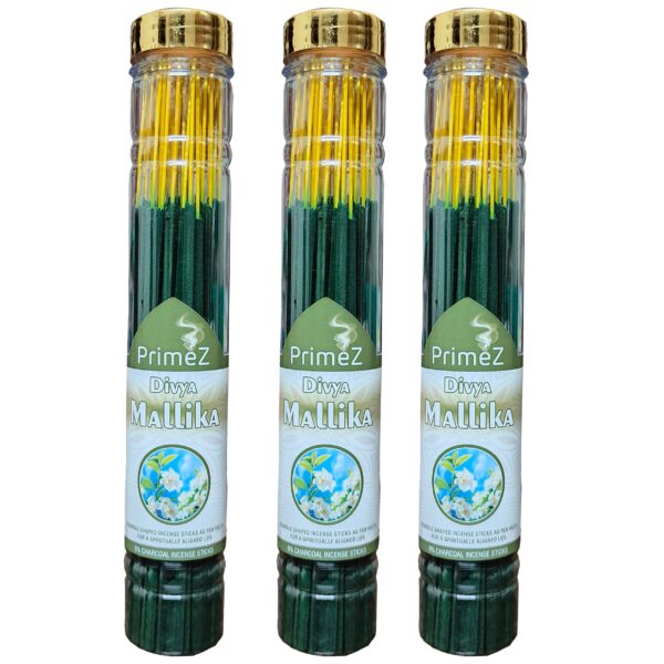 PrimeZ Divya Mallika Jasmine Agarbatti (Bottle Pack of 3x100g) Triangle Shape
